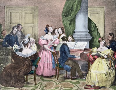 El Concierto Familiar, c.1840 de Achille Devéria